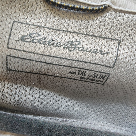 Eddie Bauer Shirt Men's Size TXL Light Gray Tent‎ Print Lightweight Slim Fit - Picture 10 of 11